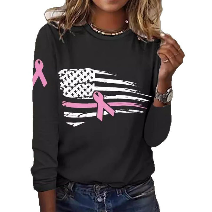 Women's casual T-shirt with creative flag and bow design Lisslune