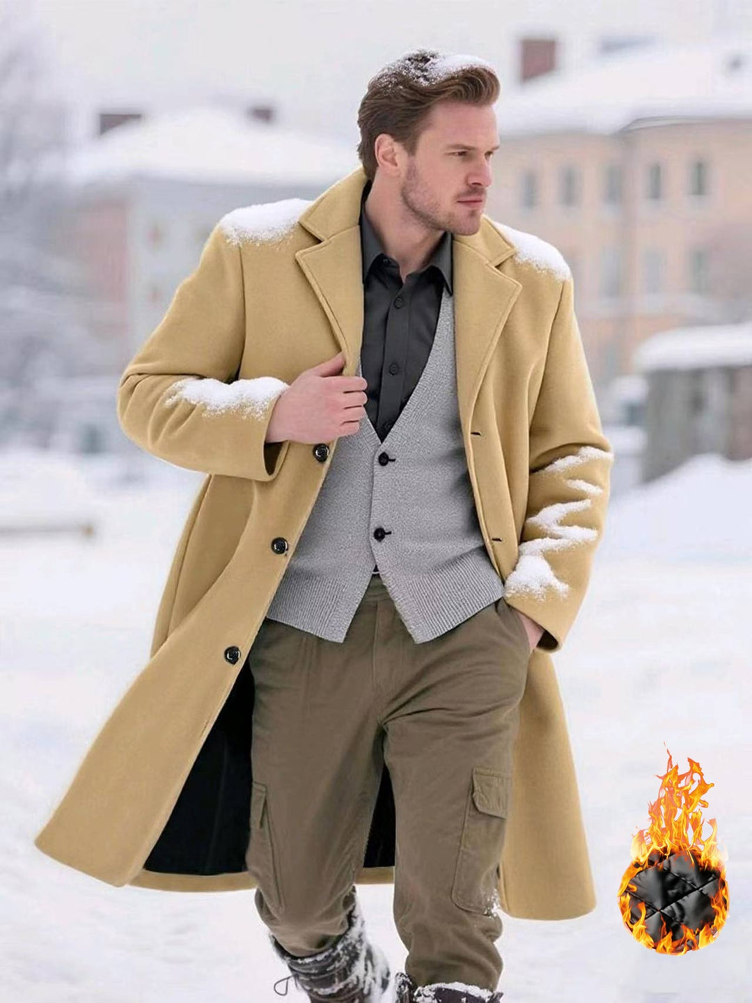 Men's classic wool coat Lisslune