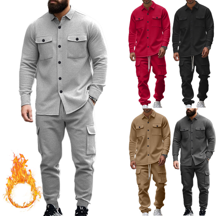 Men's casual shirt with practical flap pockets and joggers Lisslune