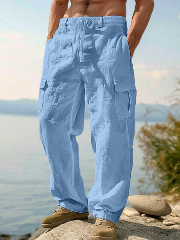 Men's cargo pants with elastic waistband and practical side pockets Lisslune
