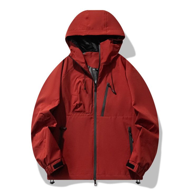Men's water-repellent outdoor jacket with adjustable hood and functional zip pockets Lisslune
