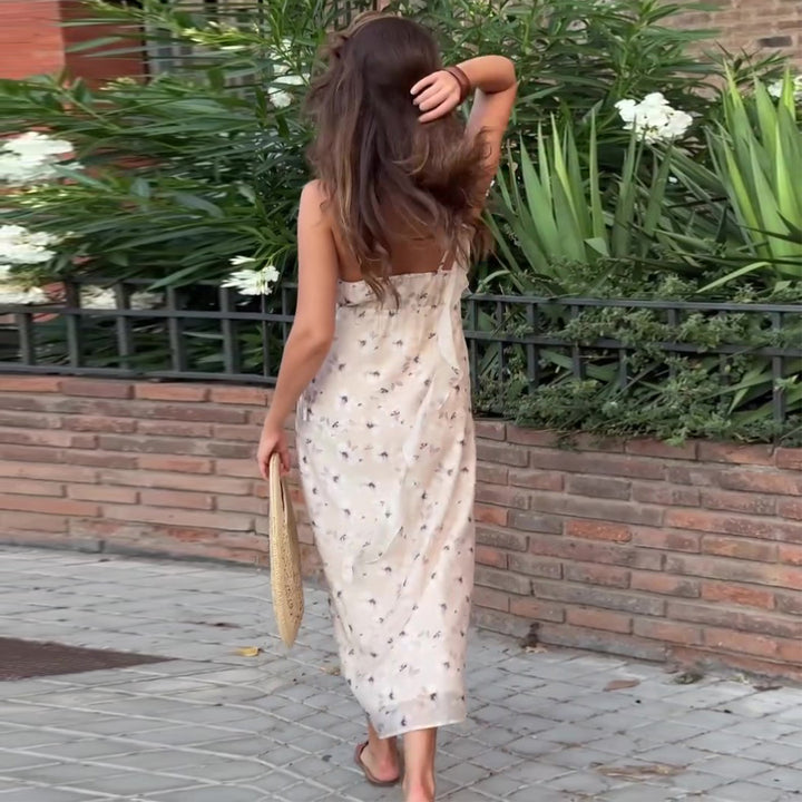 Women's Summer Maxi Dress with Floral Pattern Lisslune
