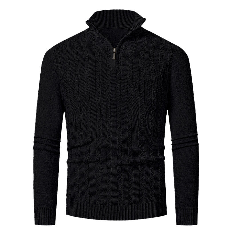 Men's knit sweater with stand-up collar Lisslune
