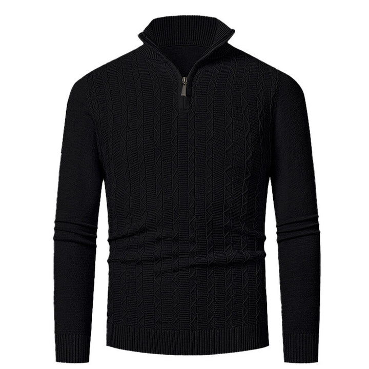 Men's knit sweater with stand-up collar Lisslune