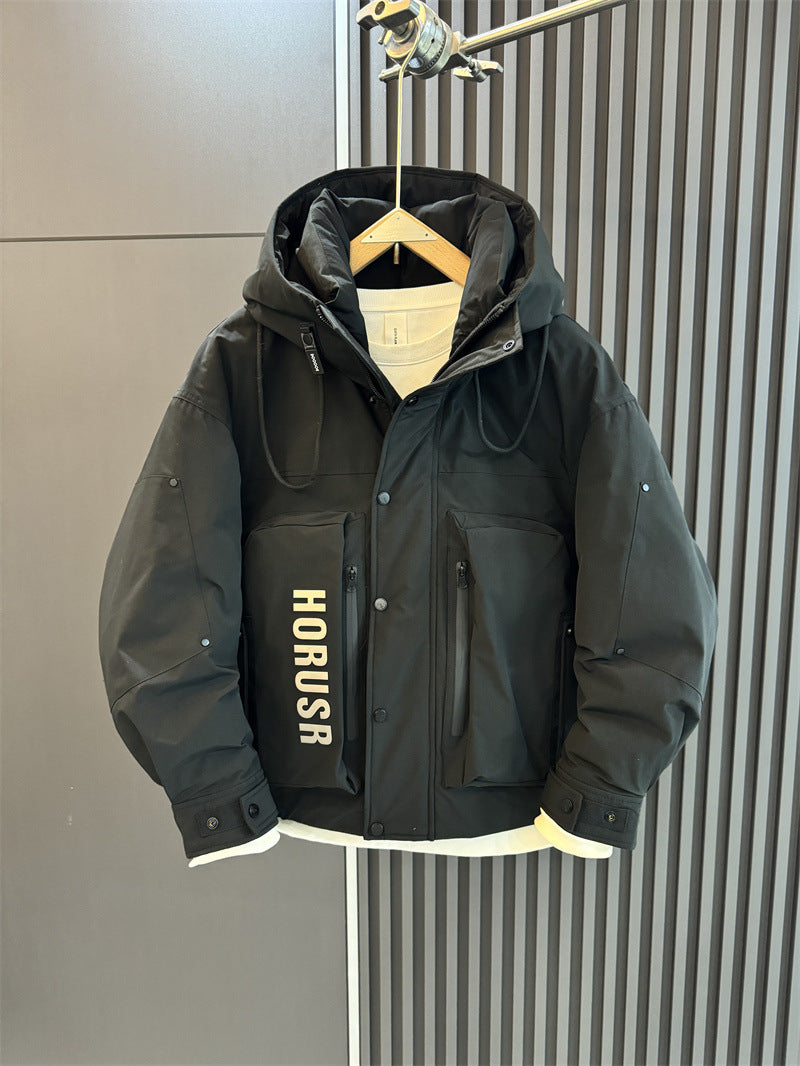 Men's Technical Winter Jacket with Practical Hood Design Lisslune