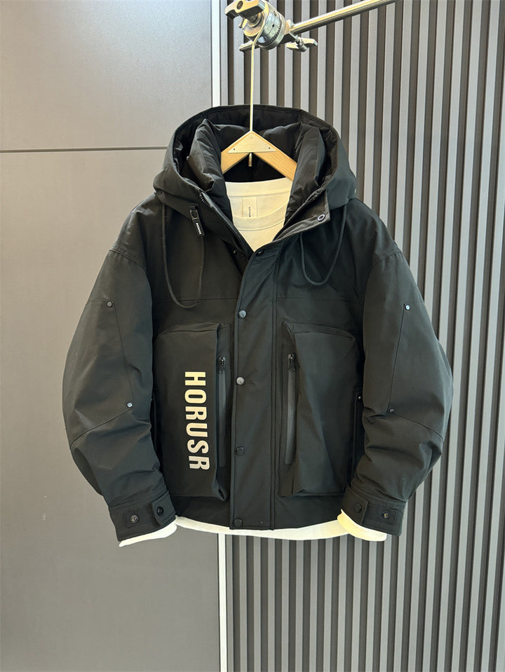Men's Technical Winter Jacket with Practical Hood Design Lisslune