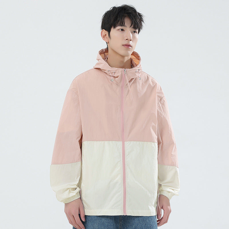 Men's sporty windbreaker with adjustable hood system and reflective details Lisslune
