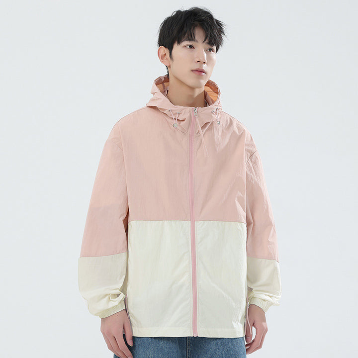 Men's sporty windbreaker with adjustable hood system and reflective details Lisslune