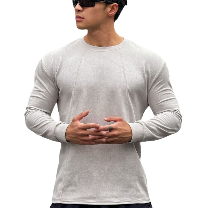 Men's Long Sleeve Sports Shirt with Seamless Processing and Fitted Cut Lisslune