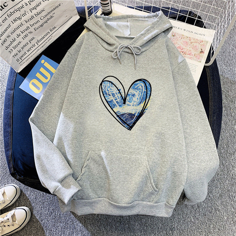 Women’s hoodie with artistic heart design Lisslune