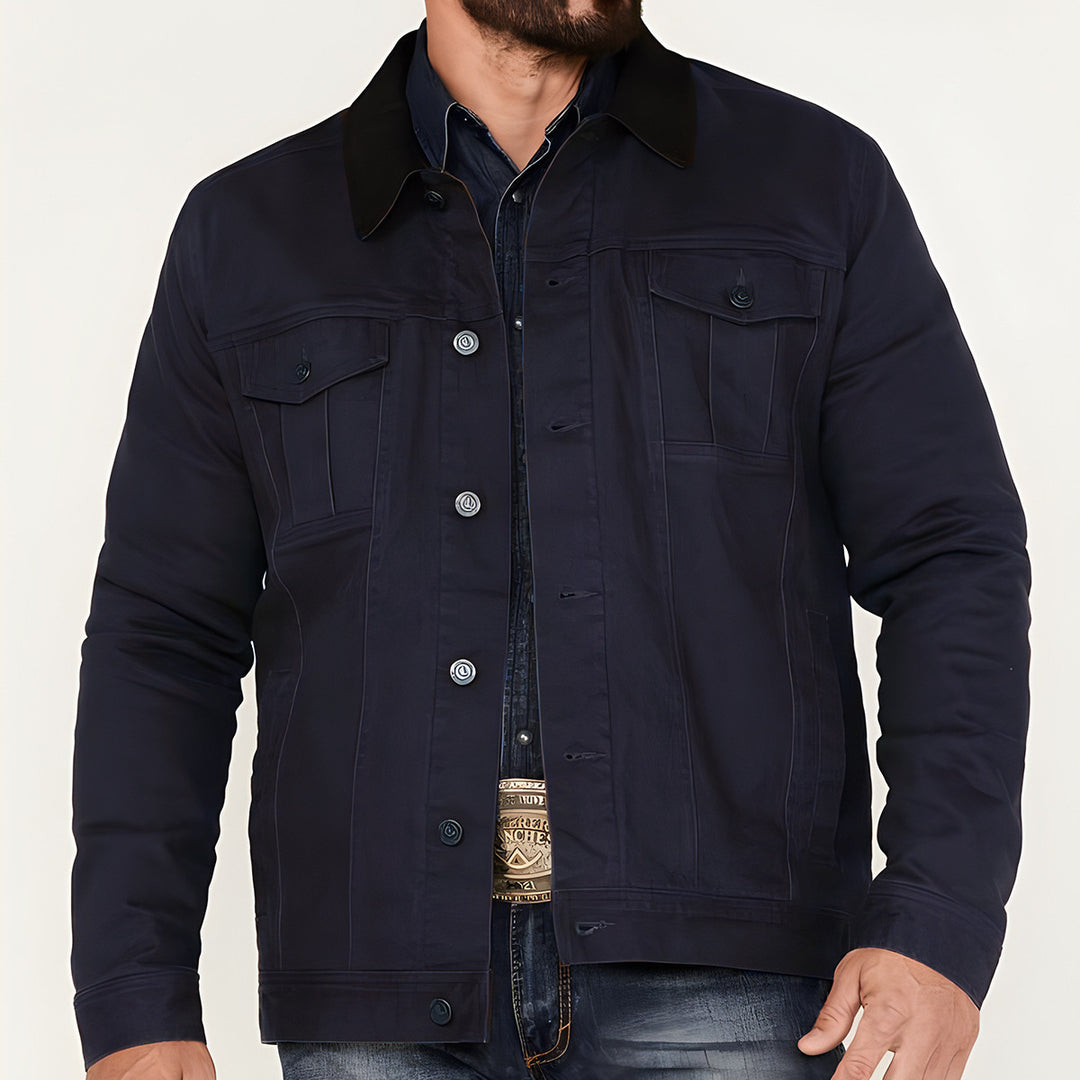 Men's denim jacket in classic style with practical pockets Lisslune