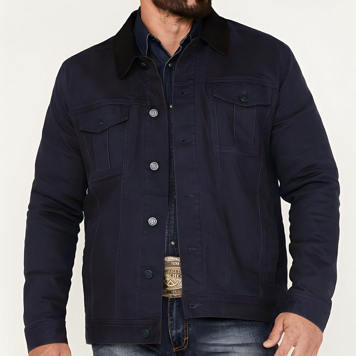 Men's denim jacket in classic style with practical pockets Lisslune