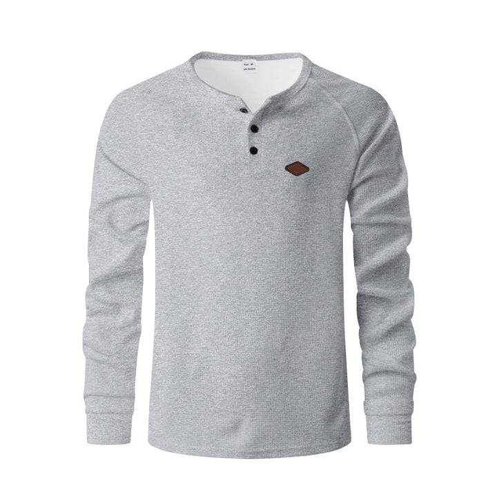Men's Long Sleeve Shirt with Button Placket and Structure Lisslune