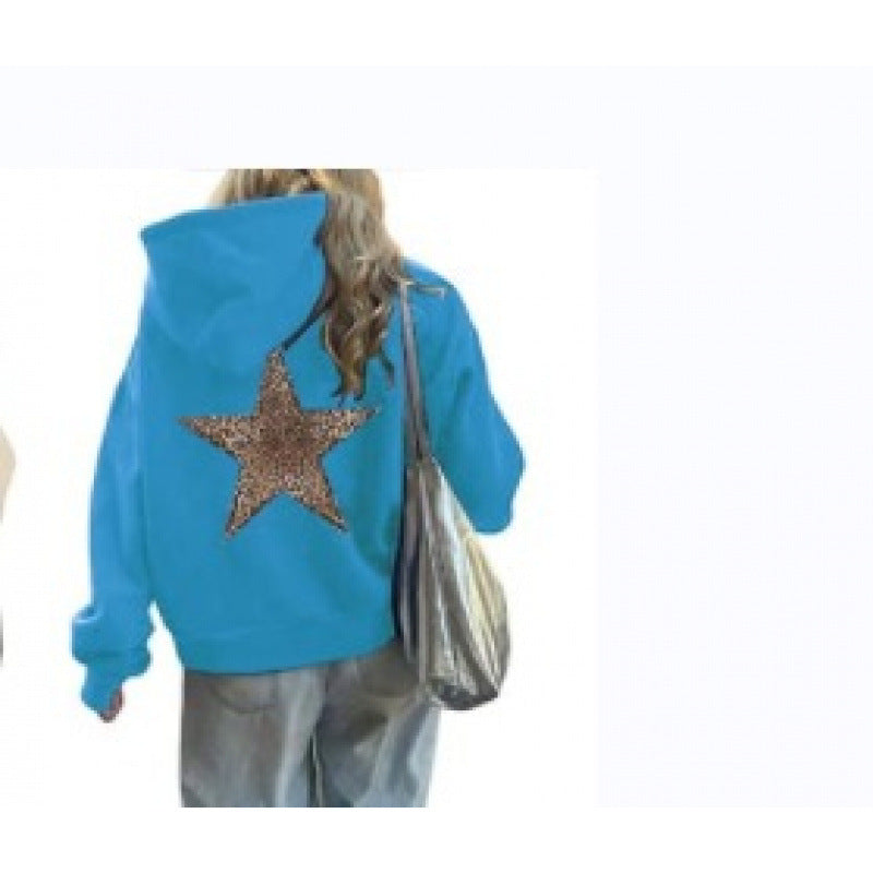 Women’s Hoodie with Glittering Star Motif Lisslune