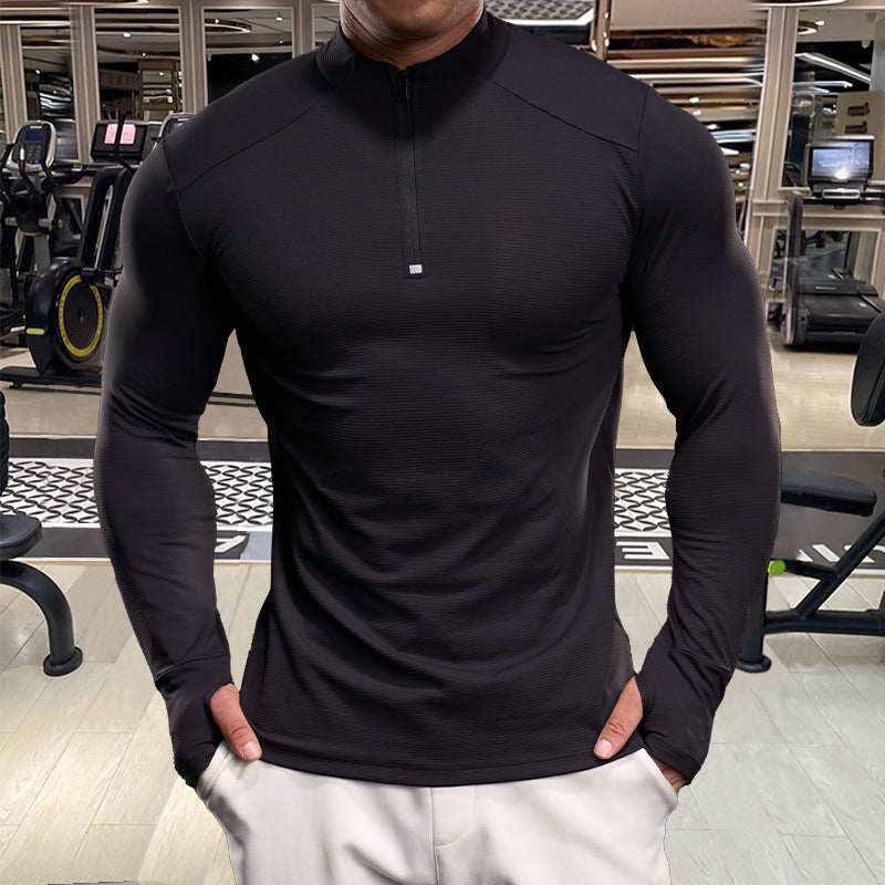 Men's functional shirt with high collar and zipper Lisslune