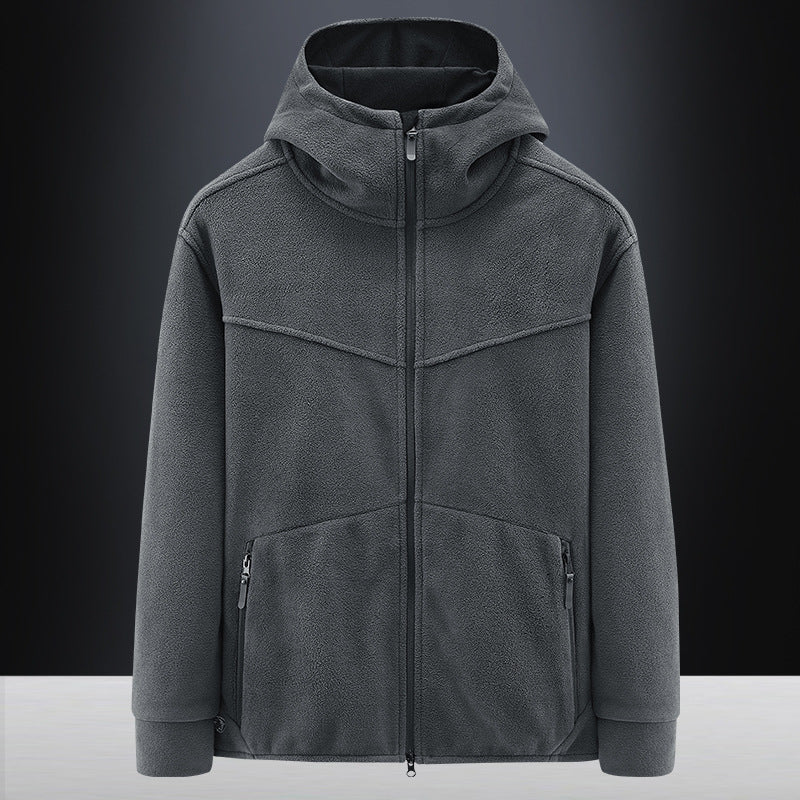 Men's Fleece Jacket with Ergonomic Cut and Practical Zip Pockets Lisslune