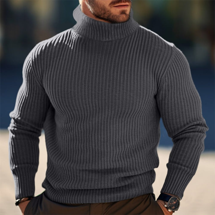 Men's Stand Collar Sweater made of textured knit Lisslune