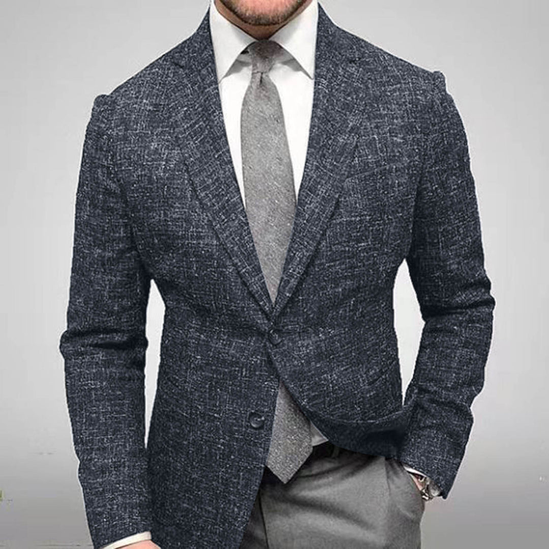 Men's elegant plaid pattern blazer jacket with slim fit Lisslune