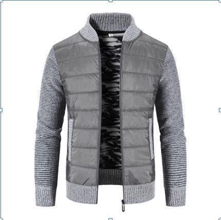 Men's Casual Transitional Jacket with Quilted Design and Knit Details Lisslune