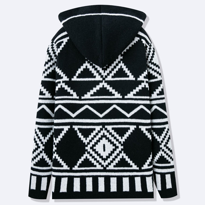 Men's cardigan with creative pattern and open front Lisslune