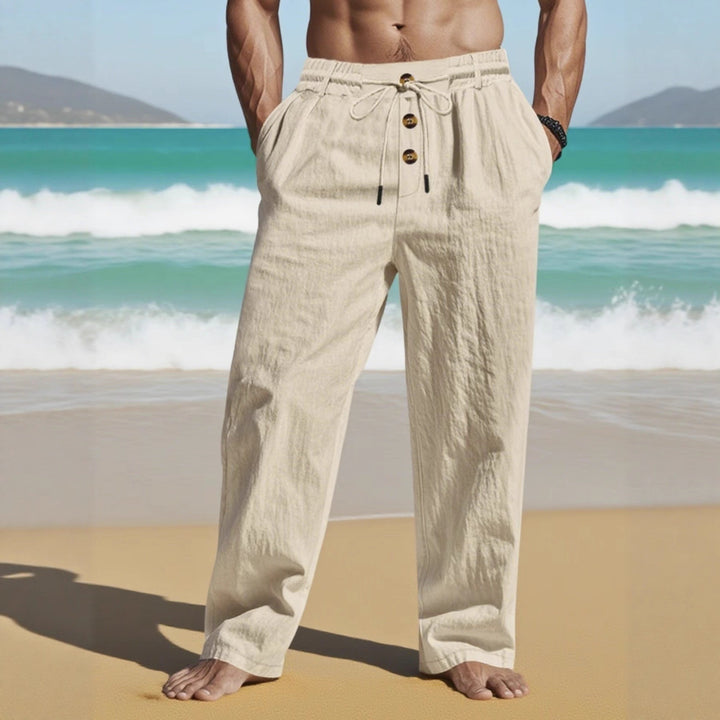 Men's Casual Linen Pants with A Loose Fit and Practical Drawstring Lisslune