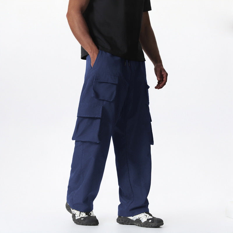 Men's cargo pants with versatile pockets and elastic waistband Lisslune