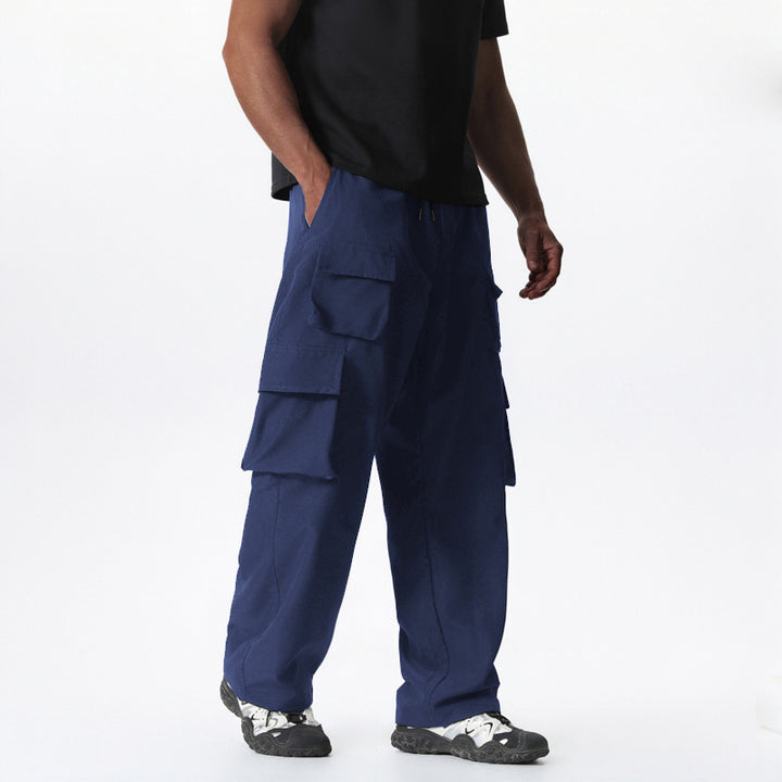 Men's cargo pants with versatile pockets and elastic waistband Lisslune