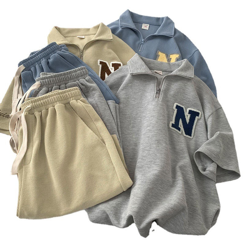 Ladies sporty relaxed outfit with collar and lovingly designed joggers Lisslune