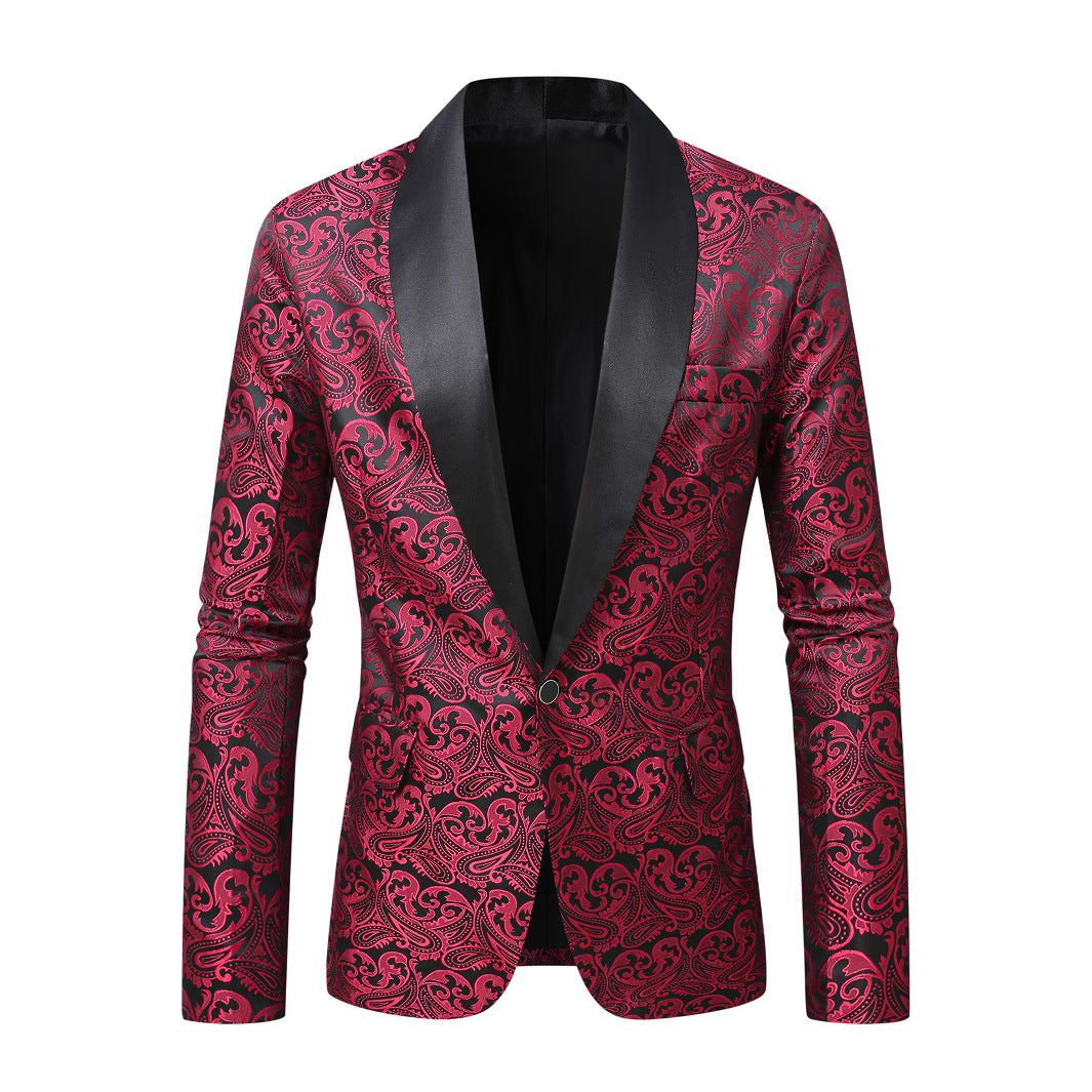Men's elegant sequin blazer with paisley pattern Lisslune
