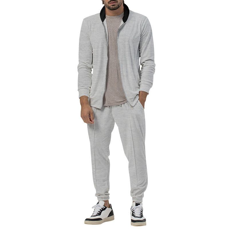Men's sporty leisure set with full zip and elastic cuffs Lisslune
