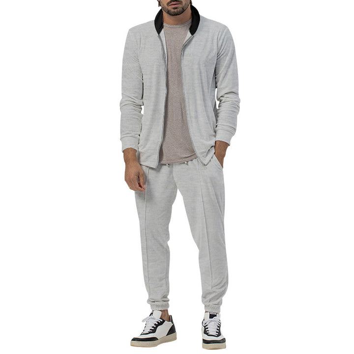 Men's sporty leisure set with full zip and elastic cuffs Lisslune