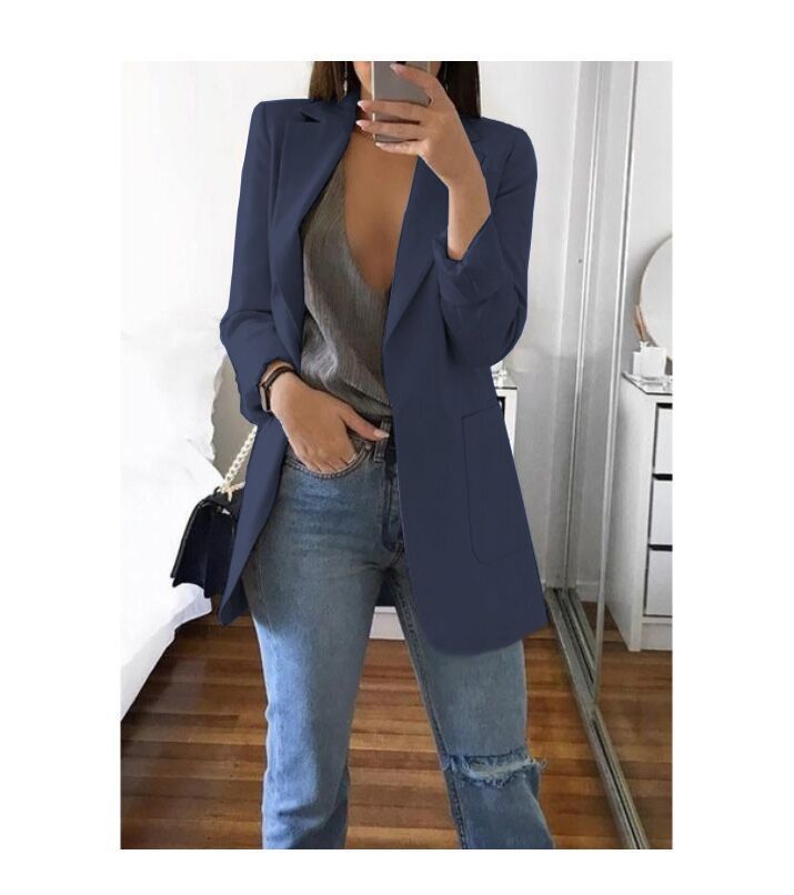 Damen eleganter Blazer mit tailliertem Schnitt und praktischen Taschen Lisslune
