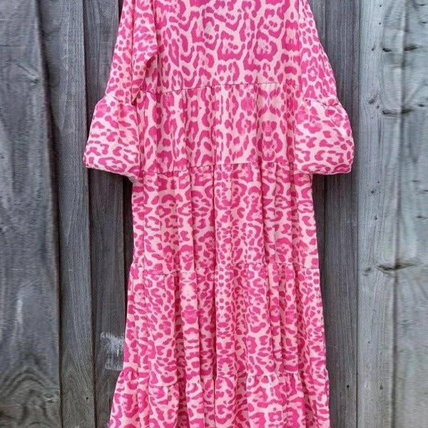 Women’s maxi dress in elegant leopard print Lisslune
