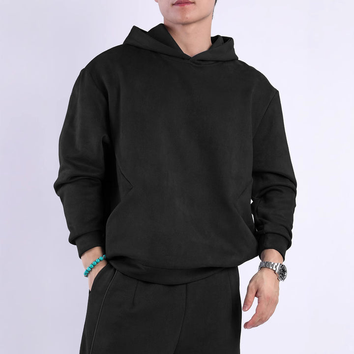 Men's hooded sweatshirt made of soft fleece material with innovative details Lisslune