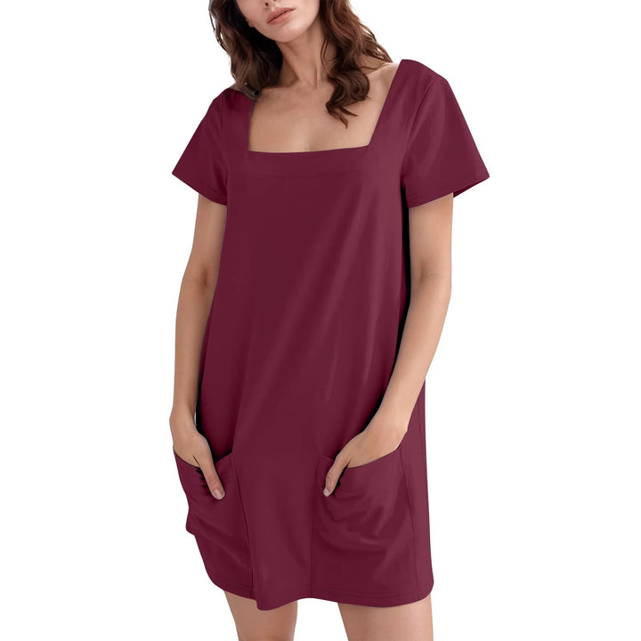 Damen Bequemes Freizeitkleid mit Taschen Lisslune