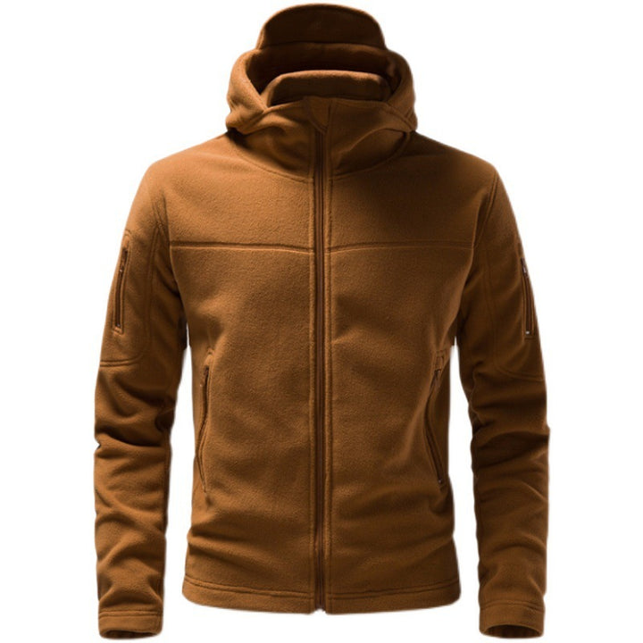 Men's fleece jacket with hood and functional pockets Lisslune