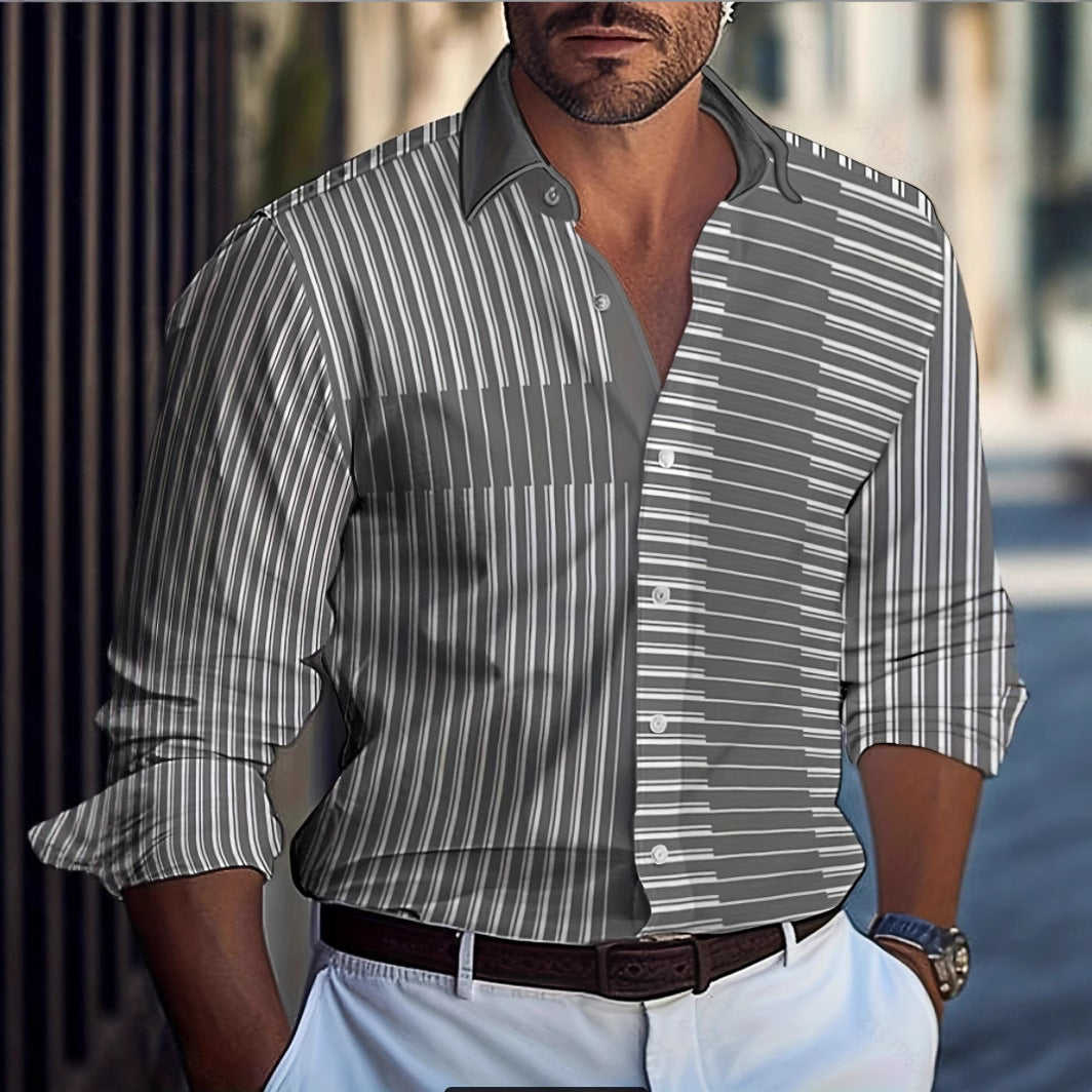 Men's shirt with modern brush pattern Lisslune