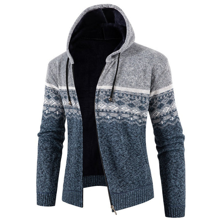 Men's hoodie with Norwegian pattern Lisslune