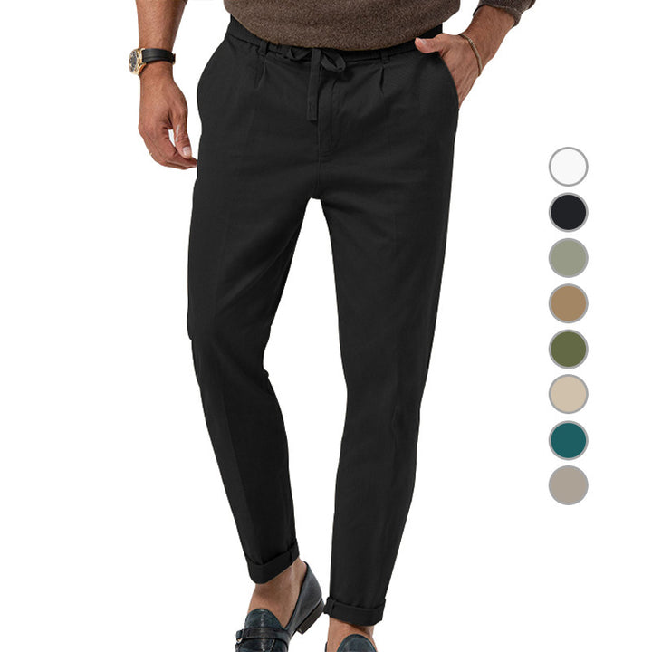 Men's casual chino pants with adjustable waistband and elastic inserts Lisslune