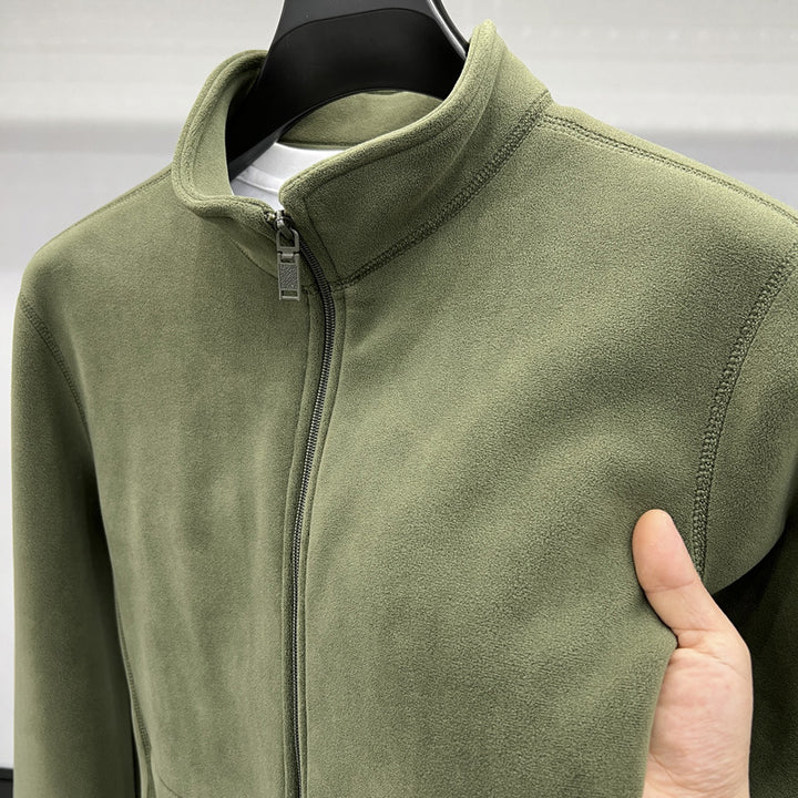 Men's fleece jacket with high collar and practical pockets Lisslune