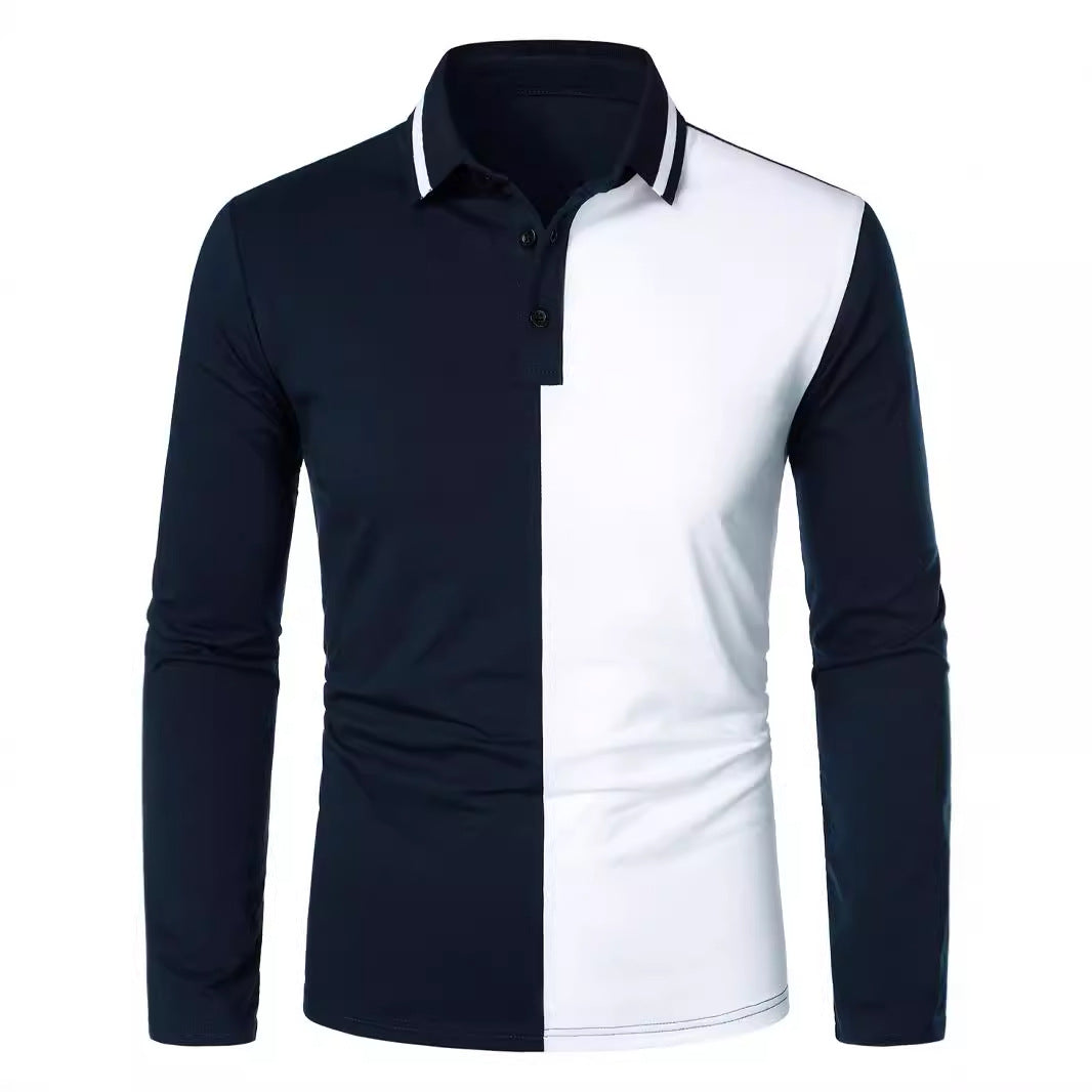 Men's Polo Shirt with Modern Color Block Design Lisslune