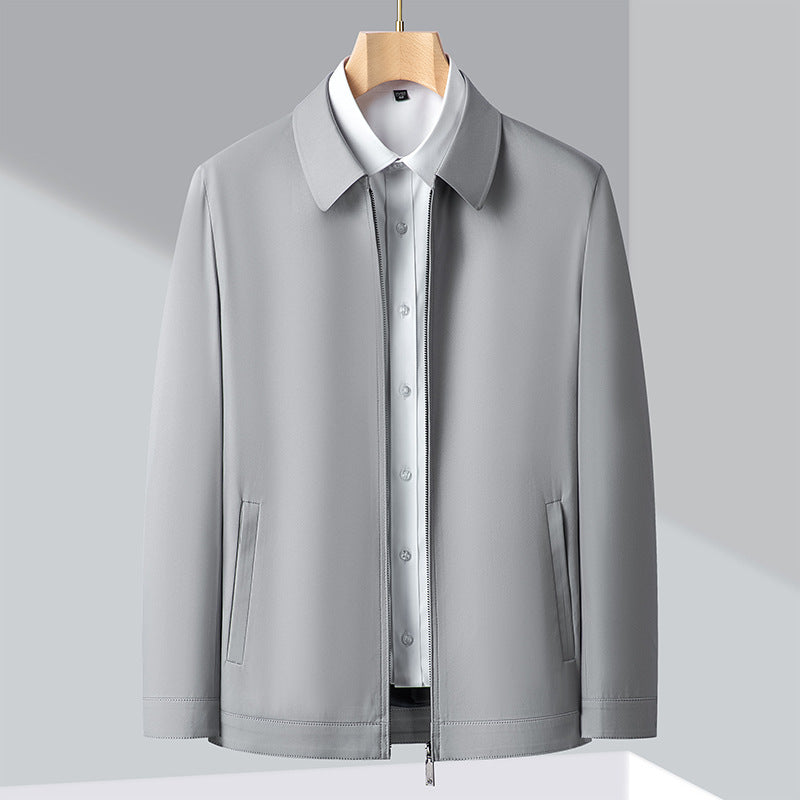 Men's Elegant Transitional Jacket with Modern Stand-Up Collar Lisslune