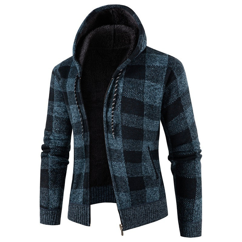 Men's comfortable hoodie with checked design Lisslune