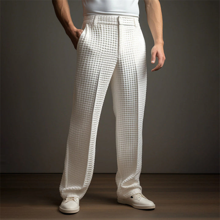 Men's elegant casual pants with modern check pattern Lisslune
