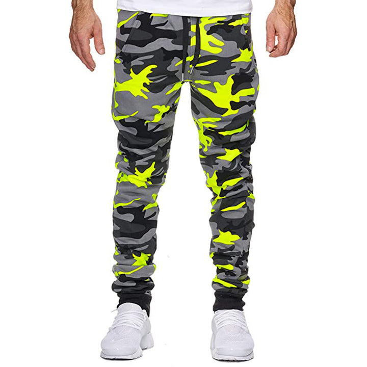 Men's cargo pants with trendy camouflage design and elastic waistband Lisslune