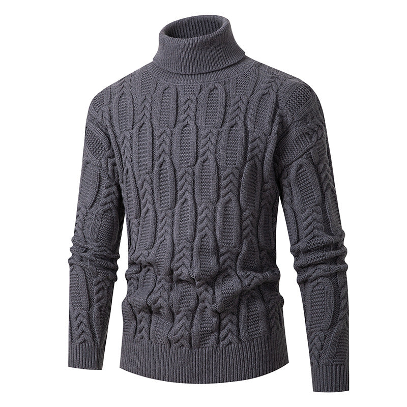 Men's High-Quality Turtleneck Sweater with Pattern Lisslune