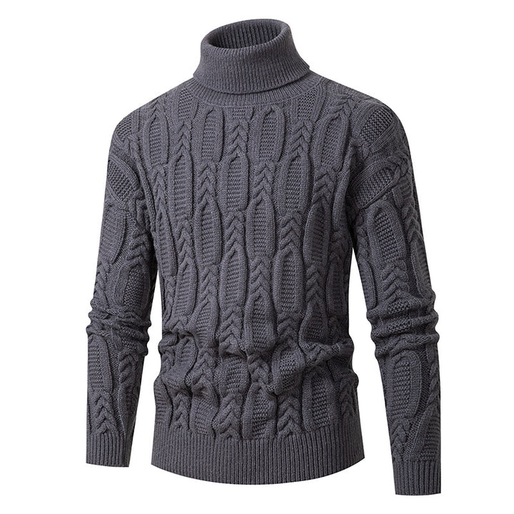 Men's High-Quality Turtleneck Sweater with Pattern Lisslune