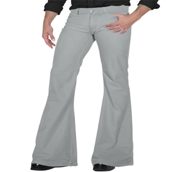 Men's fashionable flared pants with high waist and elastic material Lisslune