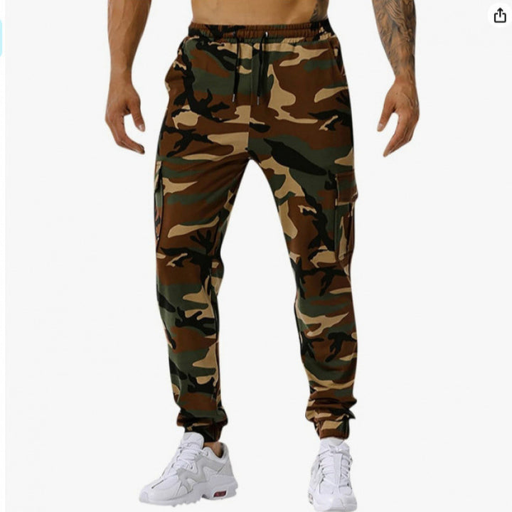 Men's Camouflage Cargo Pants with practical side pockets and adjustable waistband Lisslune