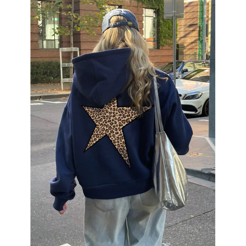 Women’s Hoodie with Glittering Star Motif Lisslune